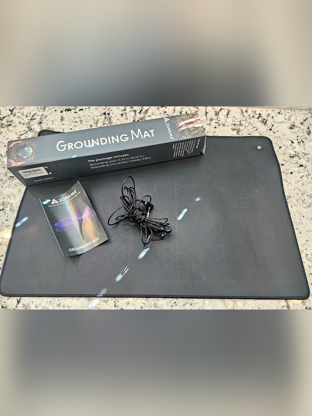 Zonama Grounding Mat with Connection Cable - Black